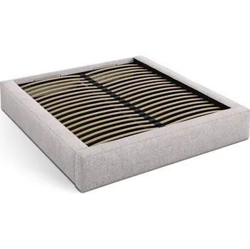 Postel Béžová čalouněná dvoulůžková postel s úložným prostorem s roštem 140x200 cm Simon – Micadoni ID_1763946