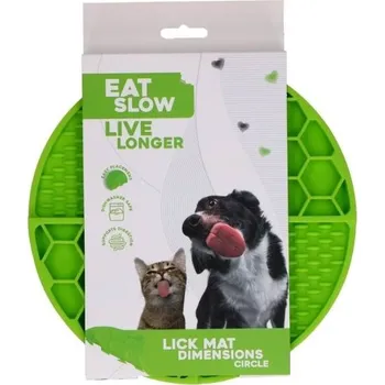 lízací podložka Lízací podložka EAT SLOW LIVE LONGER Circle zelená 21cm