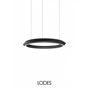 Lodes Závěsné LED svítidlo TIDAL, 33W, ø 60 cm, CRI90 Barva: Černá + bílá montura, Teplota světla: 2700K - teplá bílá, Stmívání, řízení: TRIAC (lze použít i bez stmívání)