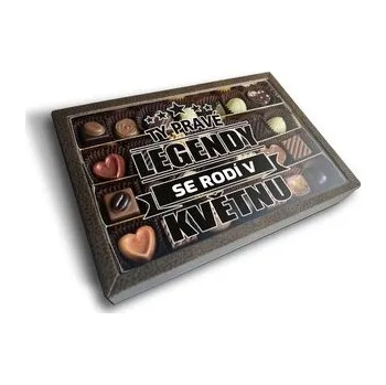 Bonboniéra Pralinky Ty pravé legendy se rodí v květnu: 28 ks pralinek