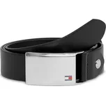 Černý opasek Tommy Hilfiger Plaque - Tommy Hilfiger