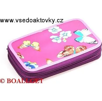 Penál PENÁL Motýlci, 2.zipový, textil T-10/3 U 366405