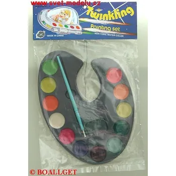 Výtvarná barva Vodové barvy 22,5/ 12 barev na paletě + štětec 220059