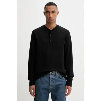 Pánské tričko Bavlněné tričko s dlouhým rukávem Filippa K 31498.FK černá 99X, vel. M