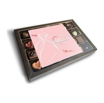 Bonboniéra Pralinky Blahopřejeme novomanželům: 28 ks pralinek