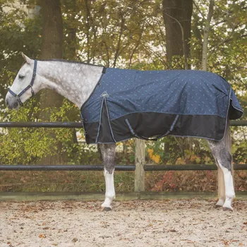 Deka pro koně QHP Deka výběhová QHP, s fleecem, navy dusk Délka zad: 155 cm