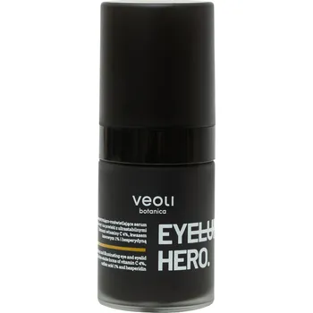 Péče o oční okolí Veoli Botanica Eyeluminate Hero energetyzující a rozjasňující sérum pod oči a na oční víčka s ultrastabilními formami vitamínu C 4 %, kyselinou kávovo