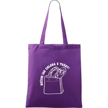 Nečum jak chleba z tašky! - Taška bavlněná - 42 x 38 cm ( Fialová )