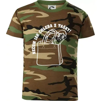 Chlapecké tričko Nečum jak chleba z tašky! - Dětské maskáčové triko - 122 cm/6 let ( Hnědý maskáč )