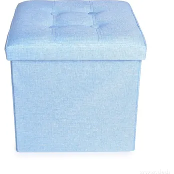 Taburet SEDACÍ BOXER | skládací taburet s úložným prostorem | vel. L | modrá melange