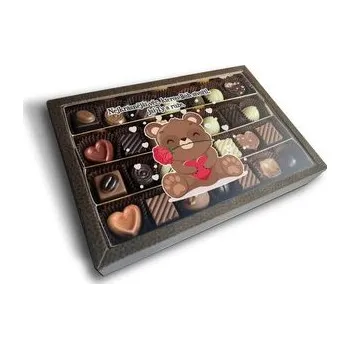 Bonboniéra Pralinky Nejkrásnější věc, kterou Bůh stvořil, jsi Ty a růže: 28 ks pralinek