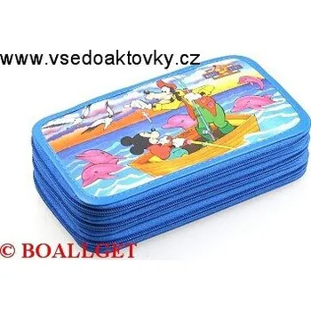 Penál PENÁL MICKEY MOUSE I + BONUS, 3.zipový, omyvatelný - náplň zdarma (sada pastelek, sada fixů, 3 tužky, pryž, ořezávátko, propiska, tornádo, plnicí pero, bombičky, vod. barvy, 2 štětce, nůžky, pravítko, trojúhelník ) T-10/4 DP 367804