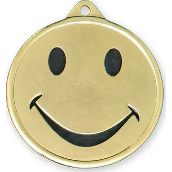 Medaile "smajlík", 45 mm, zlatá