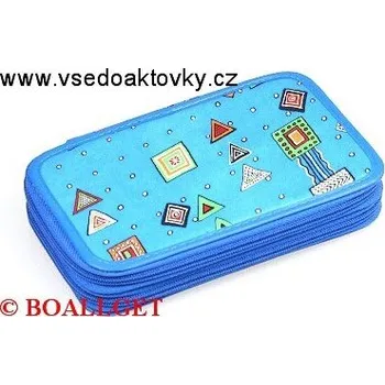 Penál PENÁL Trojúhelkníky, 2.zipový, textil T-10/3 U 366403
