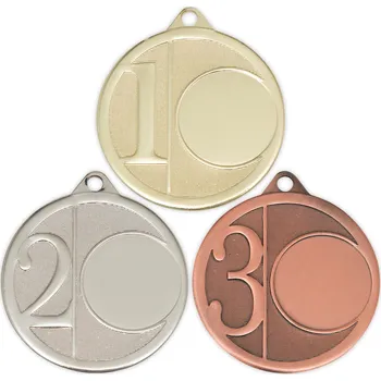 Medaile na emblém s umístěním, 50 mm, zlatá