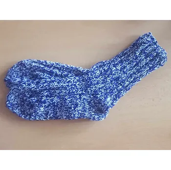 Ručně pletené ponožky modro-bílé