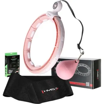 Sada masážní hula hoop HMS HHM15 růžová se závažím, magnety a počítadlem a zeštíhlujícího pásu BR163 PLUS SIZE