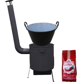 Kempingové nádobí Zabijačkový smaltovaný kotel 100 L, žáruvzdorná kotlina 42 PLUS 600 4 MM + sladká paprika GURMÁN 250 g