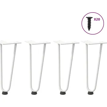 Konferenční stolek OMAXI Nohy na konferenční stolek ve tvaru vlásenky 4 ks bílé 30 cm masivní ocel 955822