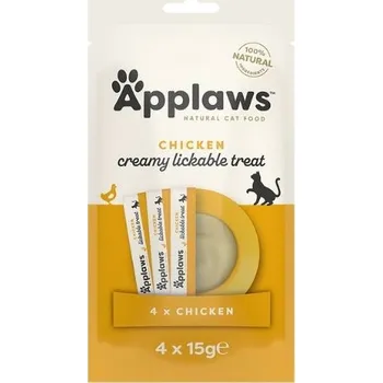 Krmivo pro kočku Pamlsek APPLAWS Puree Cat lízací pyré kuřecí 4x15g