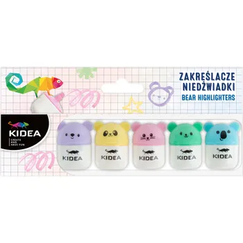 Zvýrazňovač KIDEA zvýrazňovače ve tvaru medvídka – 5 barev