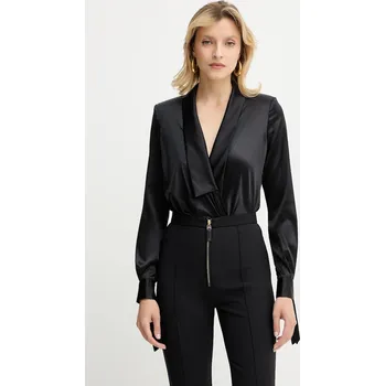 Body Body s přídavkem hedvábí Elisabetta Franchi černá barva, CB00757E2 99X, vel. 38