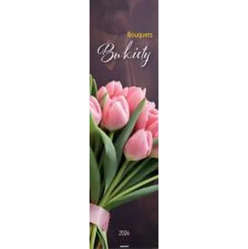 Kalendář Kalendarz 2026 ścienny paskowy 13x46cm Bukiety