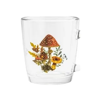 Hrnek sklo 350ml dek.houby