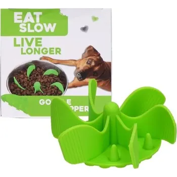 Miska pro psa Zpomalovací spirála do misky EAT SLOW LIVE LONGER zelená 11cm