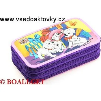 Penál PENÁL DALMATIN II + BONUS, 3.zipový, omyvatelný - náplň zdarma (sada pastelek, sada fixů, 3 tužky, pryž, ořezávátko, propiska, tornádo, plnicí pero, bombičky, vod. barvy, 2 štětce, nůžky, pravítko, trojúhelník ) T-10/4 DP 367802