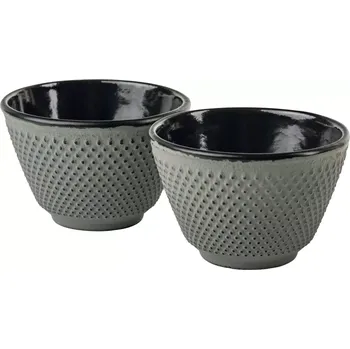 BREDEMEIJER Xilin Čajové šálky litinové, sada 2 ks, zelené, výška: 65 mm, délka: 198 mm