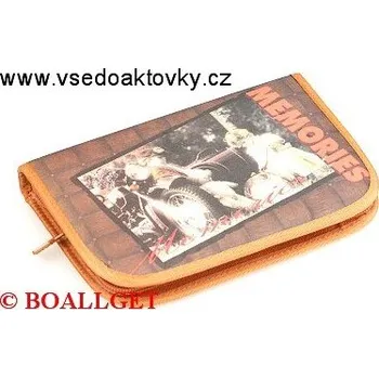 PENÁL Memories hnědý, 1.zipový , textil 364702