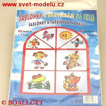 Speciální výtvarná barva Šablonky k barvám na sklo - Dětské obrázky 280603