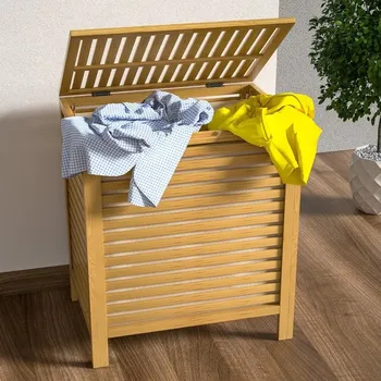 Koš na prádlo Bambusový koš na prádlo 62 l