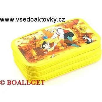 Penál PENÁL PINOCCHIO + BONUS, 3.zipový, omyvatelný - náplň zdarma (sada pastelek, sada fixů, 3 tužky, pryž, ořezávátko, propiska, tornádo, plnicí pero, bombičky, vod. barvy, 2 štětce, nůžky, pravítko, trojúhelník ) T-10/4 DP 367815
