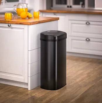 Odpadkový koš monzana® Senzorový odpadkový koš z nerezové oceli 58 l černý
