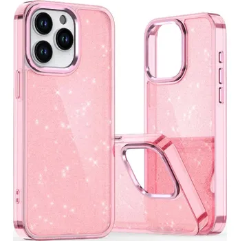 Pouzdro na mobilní telefon Hurtel Třpytivý kryt pro iPhone 16e - růžový