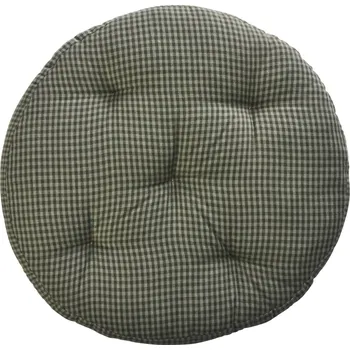 Podsedák MADAM STOLTZ Kulatý podsedák Checked Dark Green Ø 45 cm