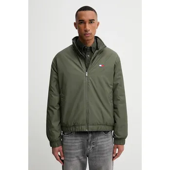 Bunda Tommy Jeans zelená barva, přechodná, DM0DM21936 97X, vel. S