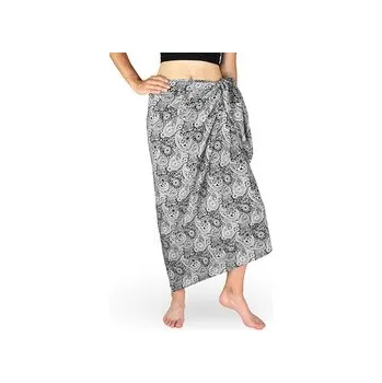 Šátek Sarong - Pareo REN, Buta, černo - bílá