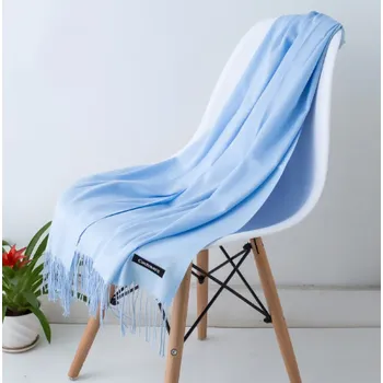 Šála Zimní kašmírová šála - světle modrý