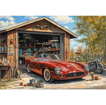 Puzzle DINO Jaguár v garáži 300 XL dílků