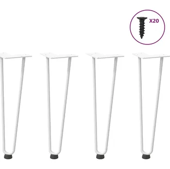 Konferenční stolek OMAXI Nohy na konferenční stolek ve tvaru vlásenky 4 ks bílé 42 cm masivní ocel 955860