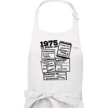 Kuchyňská zástěra V kostce pro fanouška automobilismu 1975 - Dámská zástěra na vaření - Univerzální velikost ( Bílá )