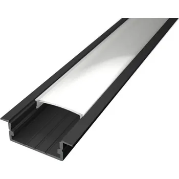 LED osvětlení Ledshopik LED profil vestavný ALPI WIDE-K černý - LED profil ALPI WIDE-K černý - 1m