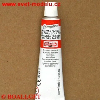 Speciální výtvarná barva Temperová barva 16 ml rumělka červená (světle červená) tuba KOH-I-NOOR 220010