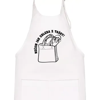 Kuchyňská zástěra Nečum jak chleba z tašky! - Dětská zástěra na vaření - Univerzální velikost ( Bílá )