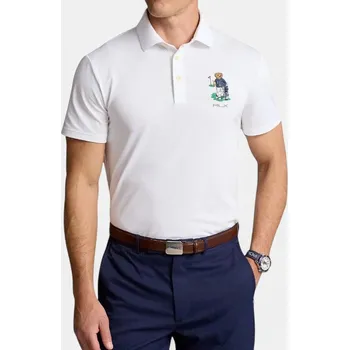 Pánské tričko Pánské bílé polo triko Ralph Lauren - Velikost XL, Barva Bílá M56337 785A55977001