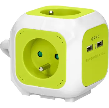 Prodlužovací kabel Prodlužovací kabel 4xE + 2xUSB 1,4m limetka