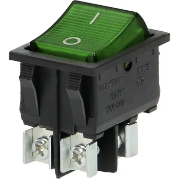 vypínač ORNO Zelený podsvícený kolébkový spínač 230V